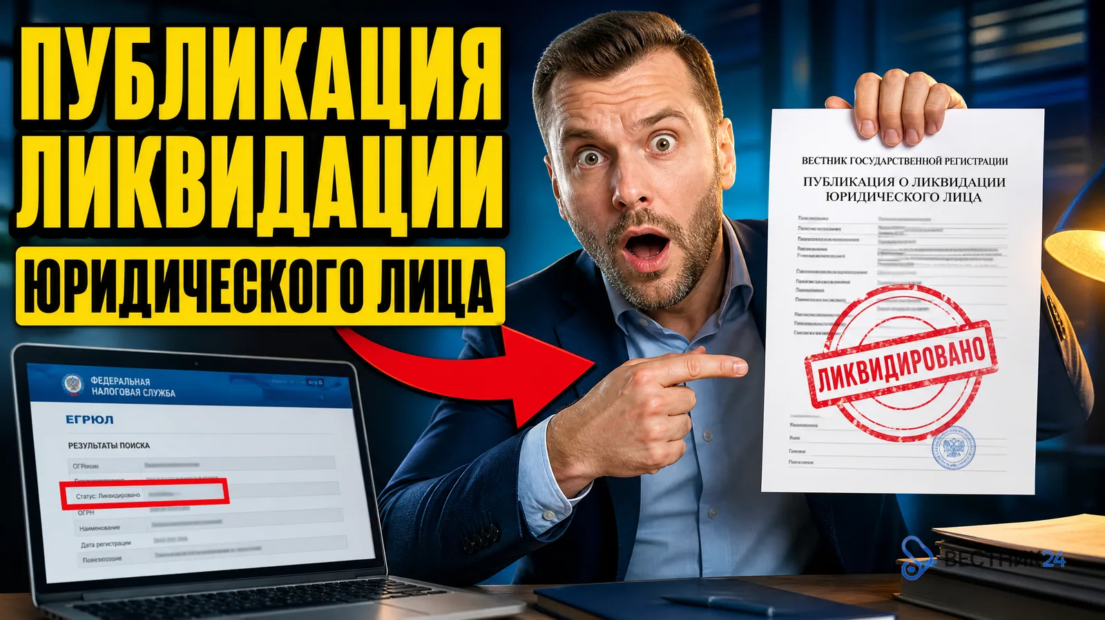 Публикация о ликвидации юридического лица