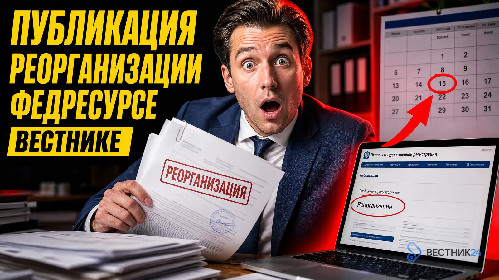 Публикация о реорганизации на Федресурсе и в Вестнике